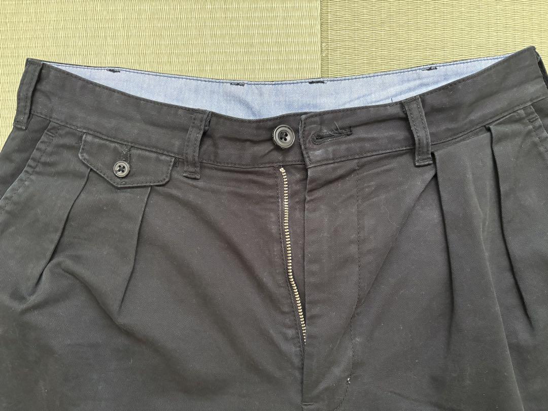 BEAMS PLUS 2 Pleats Twill（チノ） ブラック Sサイズ