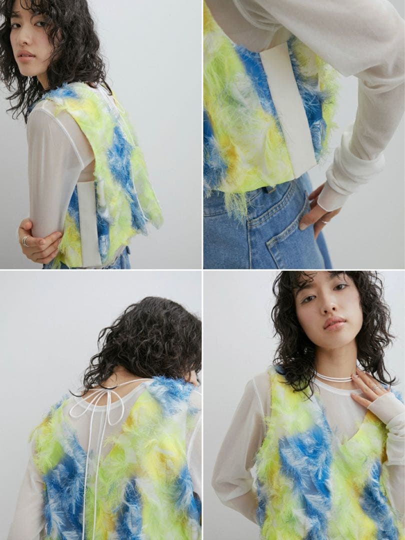 アダムエロペ　フリンジプリントトップス