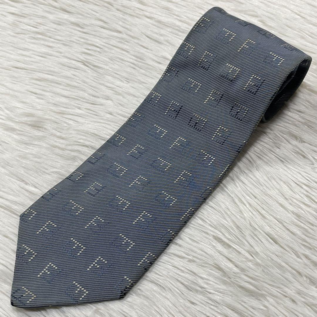 TG2628 FENDI ズッカ柄 ジャガード シルク ネクタイ イタリア製