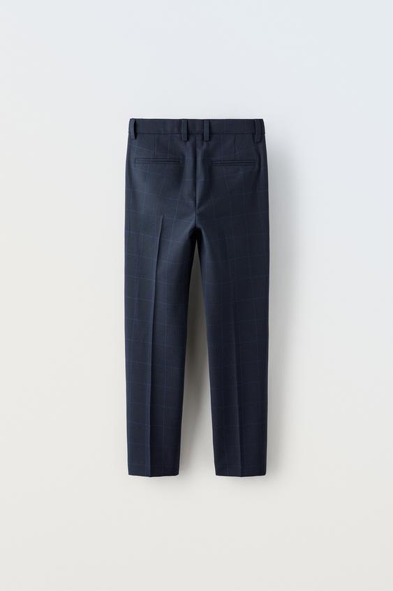 ZARA チェック柄 ネイビー ダブル スーツ 164cm 上下 セットアップ
