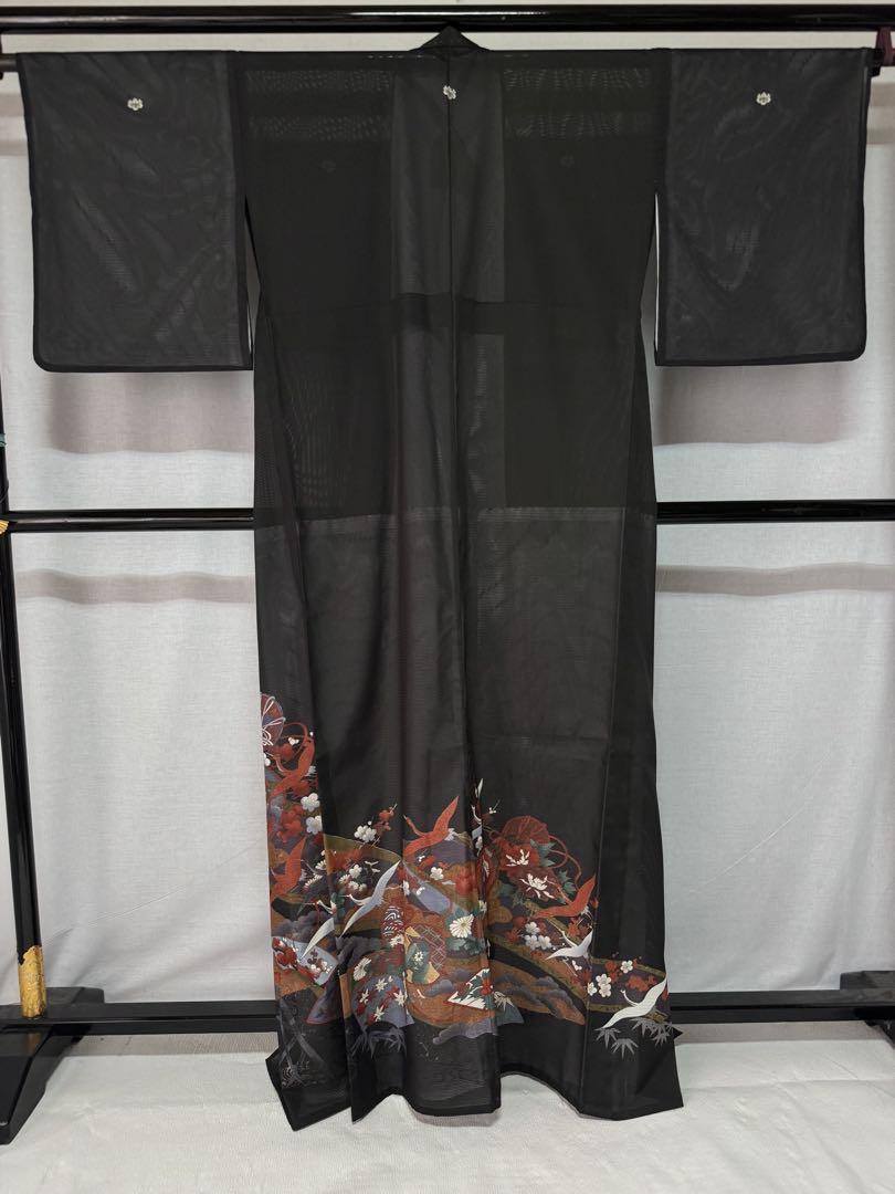 美品] 絽 洗える 黒留袖 結婚式 フォーマル 礼装 高身長 ドレス