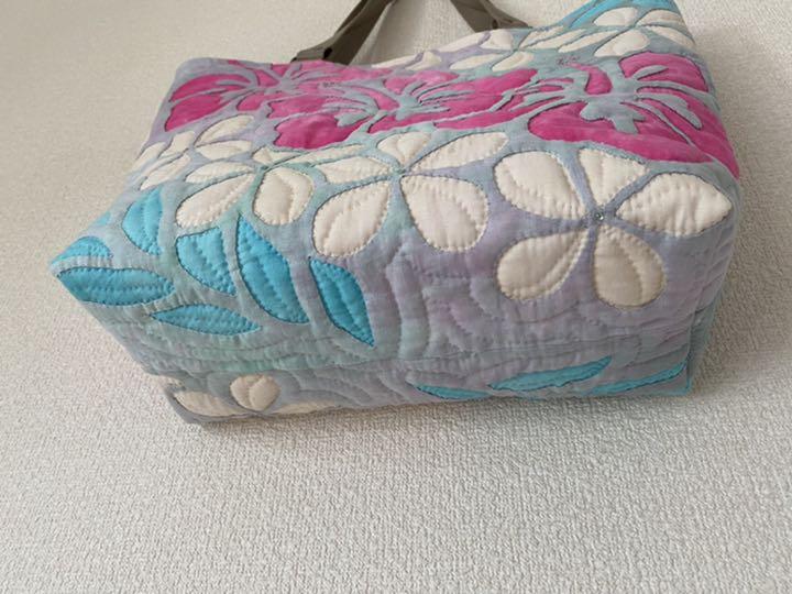 ハワイアンキルト・ハンドメイド・トートバッグ・ハイビスカス