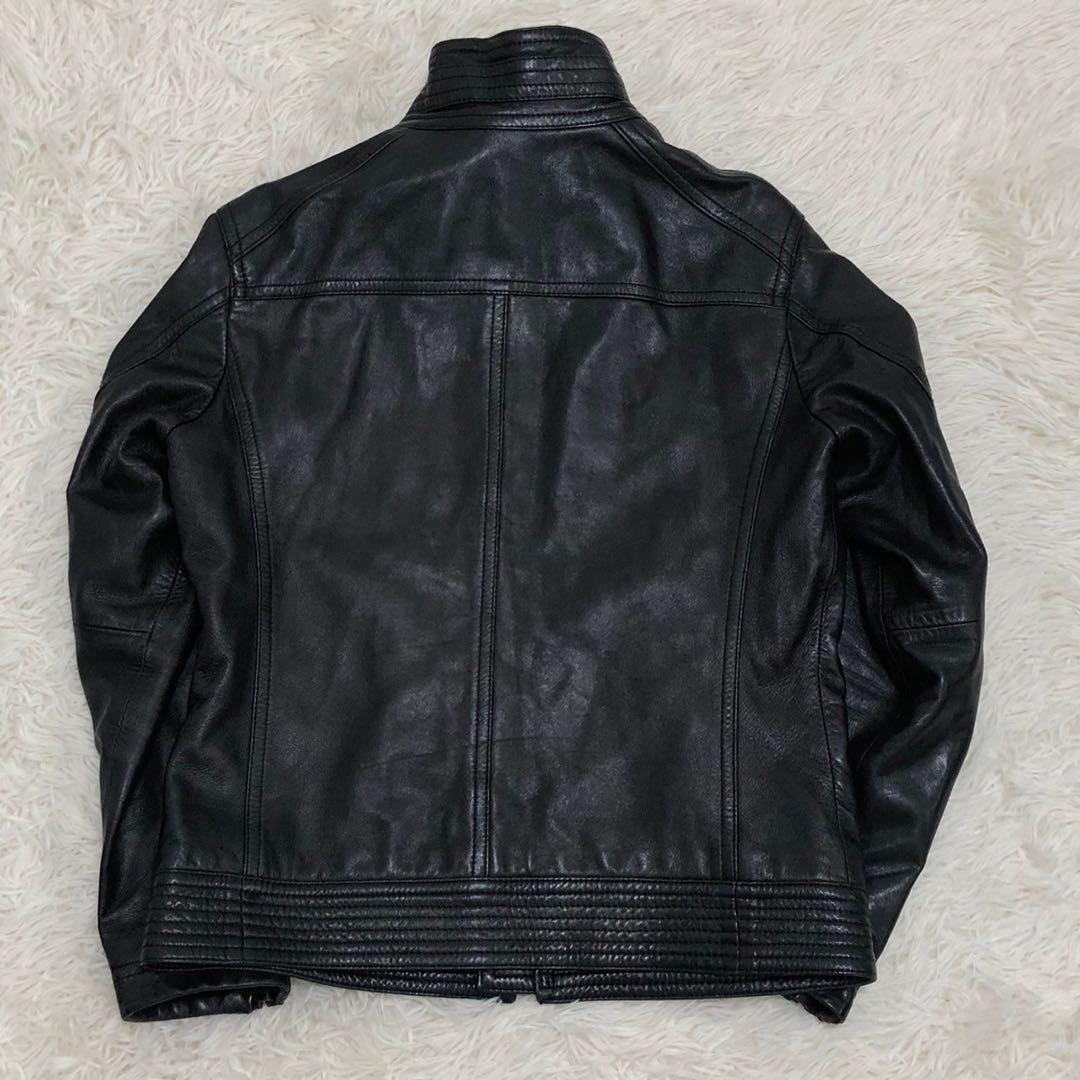 BURBERRY BLACK LABEL レザージャケット チェック ブラック