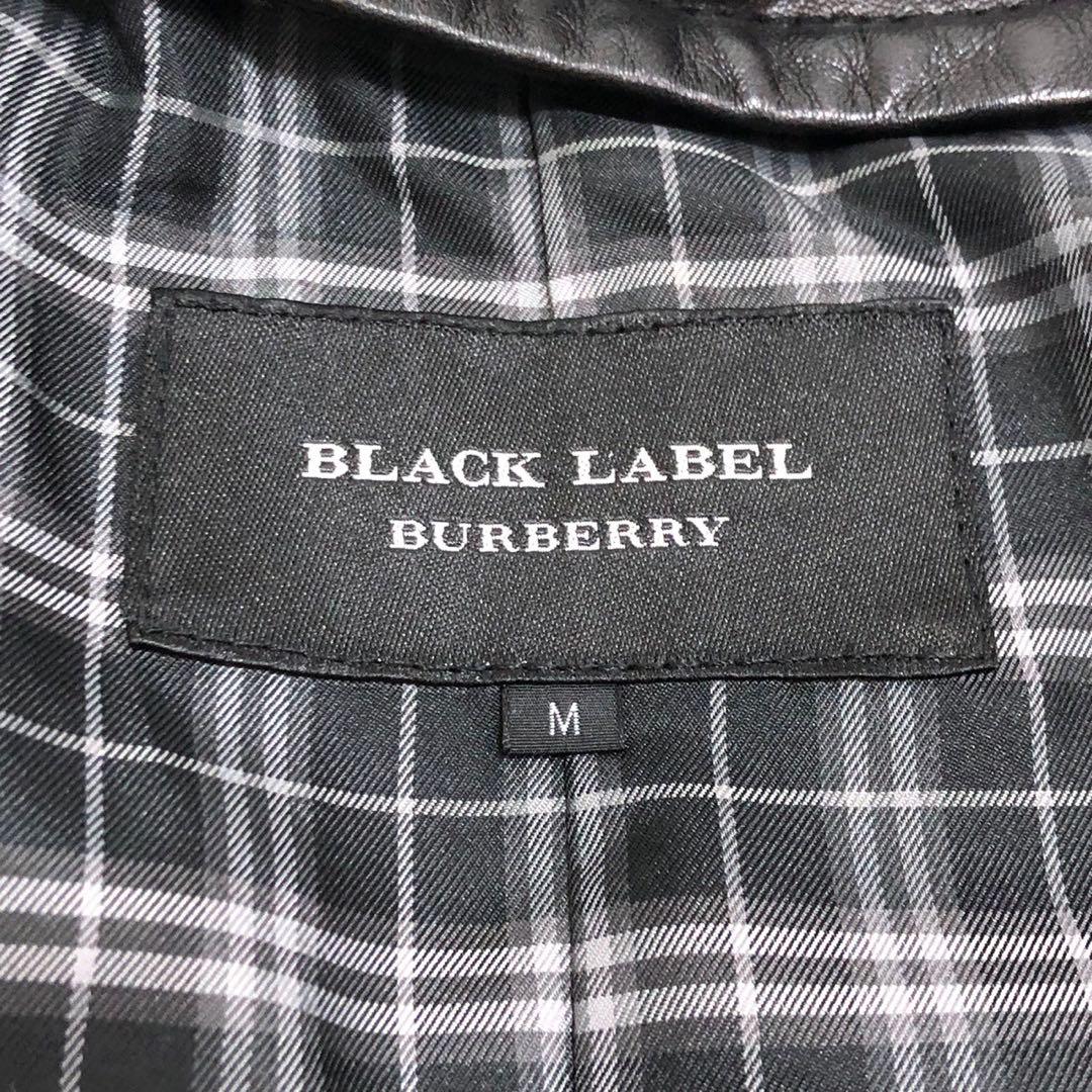BURBERRY BLACK LABEL レザージャケット チェック ブラック