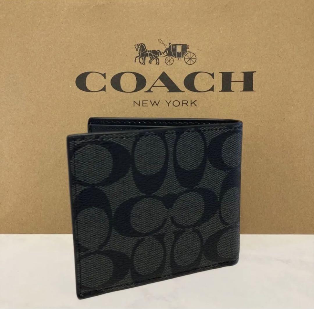 COACH ブラック 二つ折り財布