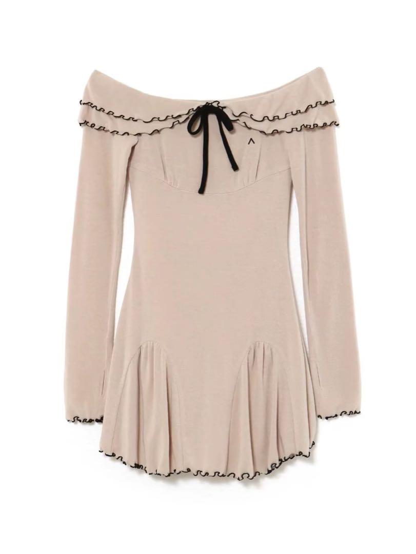 ワンピース andmary Betty layered dress beige F ANDMARY】Betty layered dress