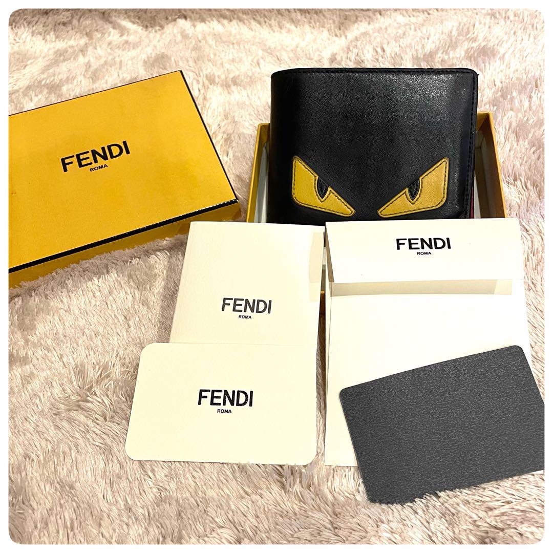 フェンディ　モンスター　バグズアイ　二つ折り財布　箱 & ギャランティカード付き