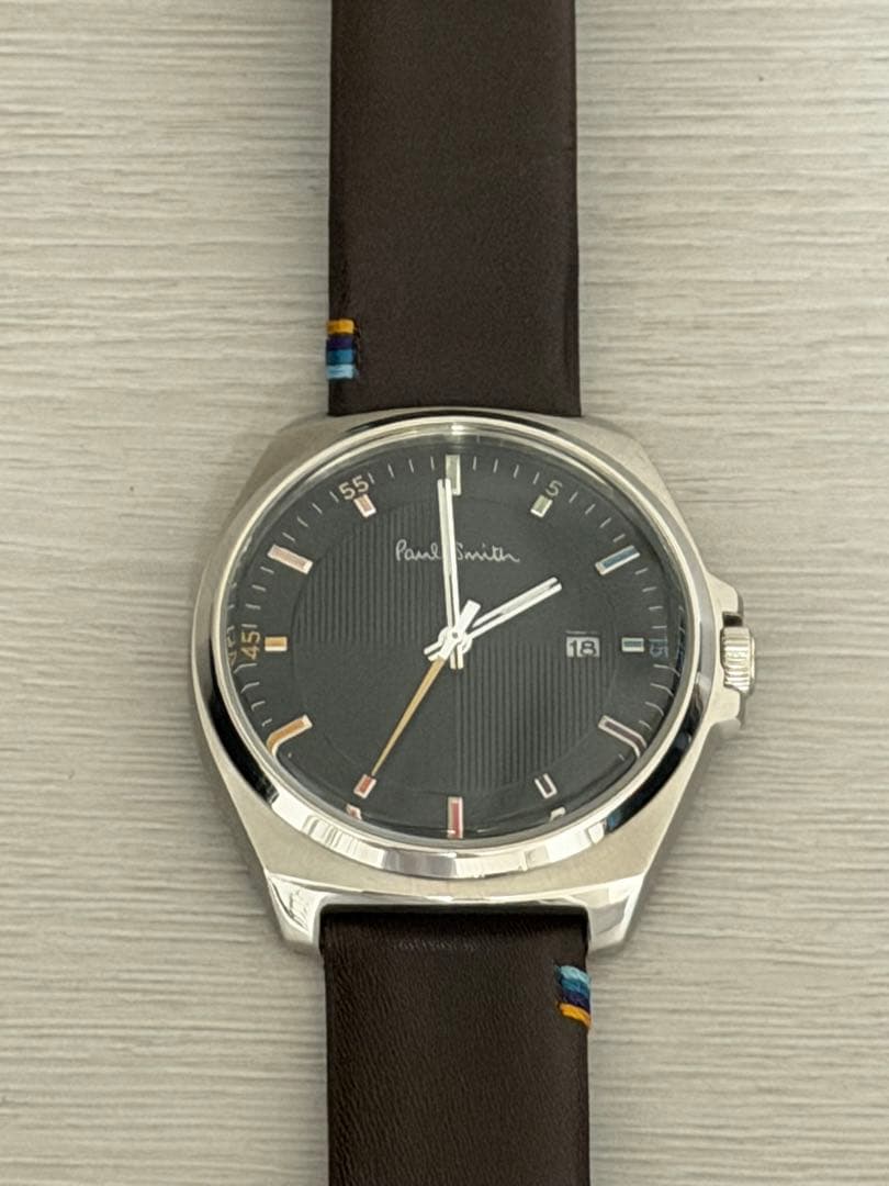 Paul Smith ブラックレザーストラップ 時計 Paul Smith ブラックレザーストラップ 時計