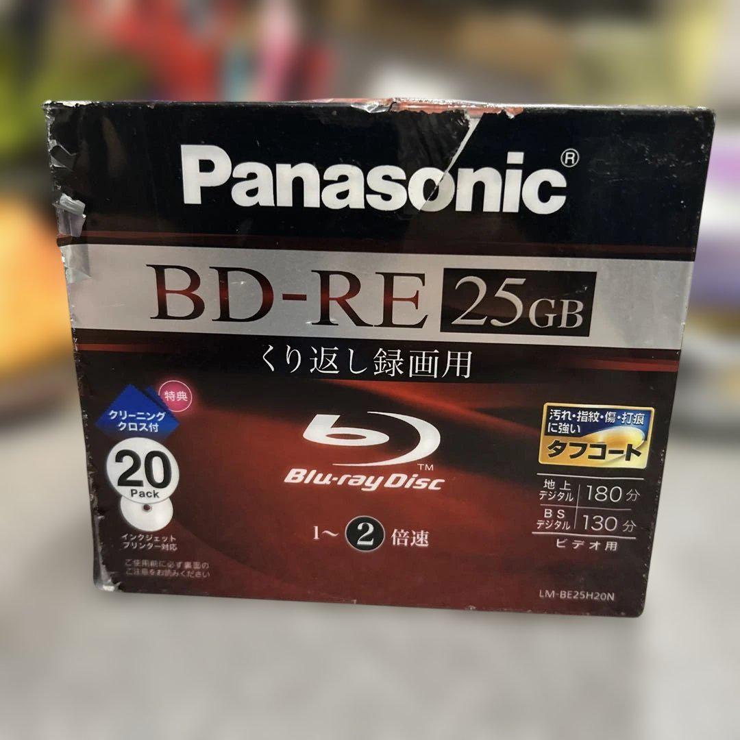 未使用Panasonic 25GBの繰り返し録画用ブルーレイディスク20枚パック