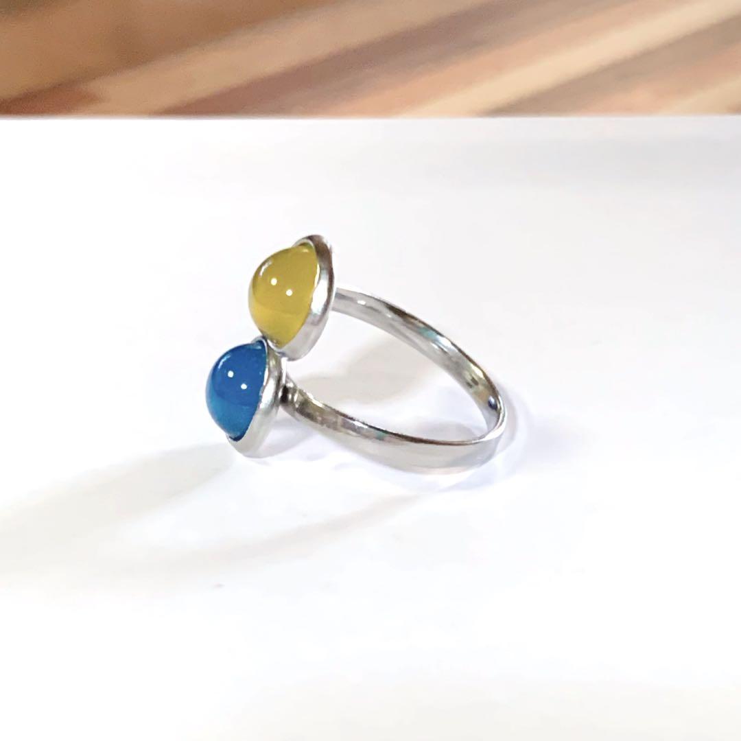 【新品】 12個セット 天然石 8mm 大粒 ダブルストーン リング