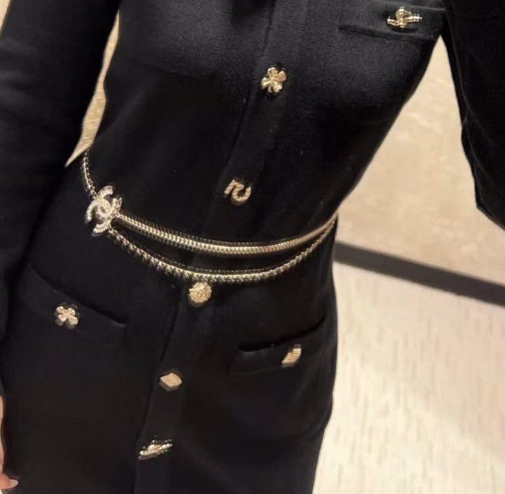 専用 CHANEL ベルト チェーンベルト ゴールド パール