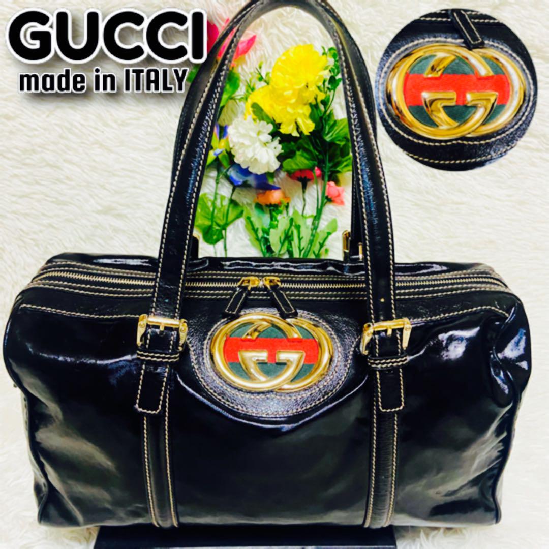 【美品】グッチ ショルダーバッグ インターロッキング シェリーライン ブラック グッチ ショルダーバッグ シェリーライン GGスプリーム インター