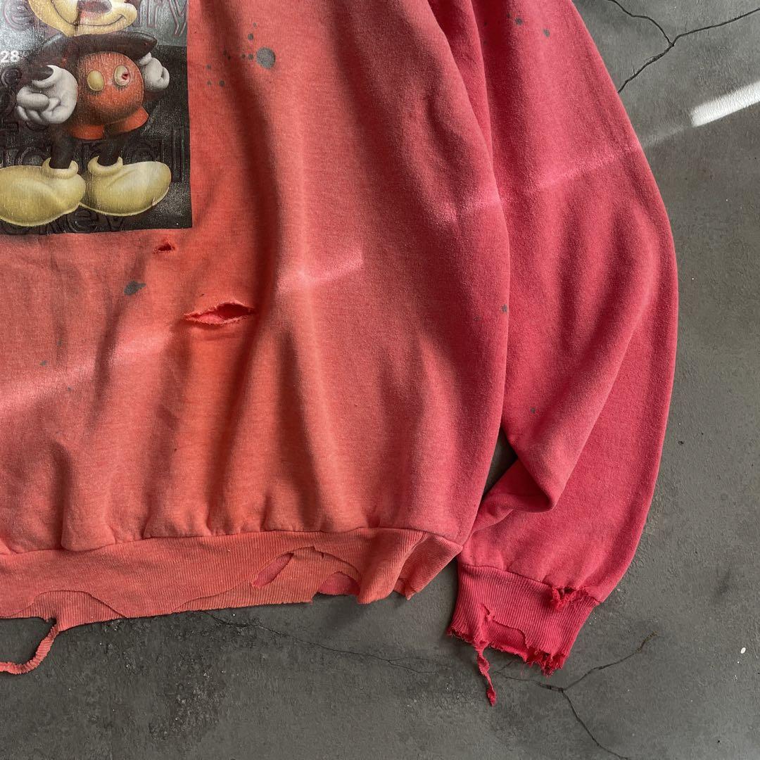 90's Vintage Disney ☆鬼フェード☆ boro sweat