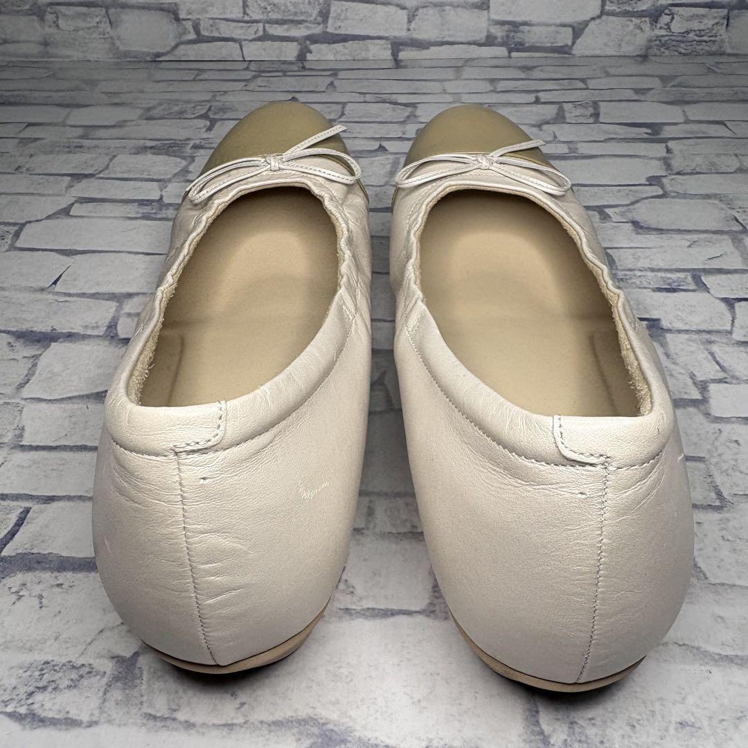 美品 アシックス ペダラ PEDALA 【24】リボン 異素材 フラットシューズ