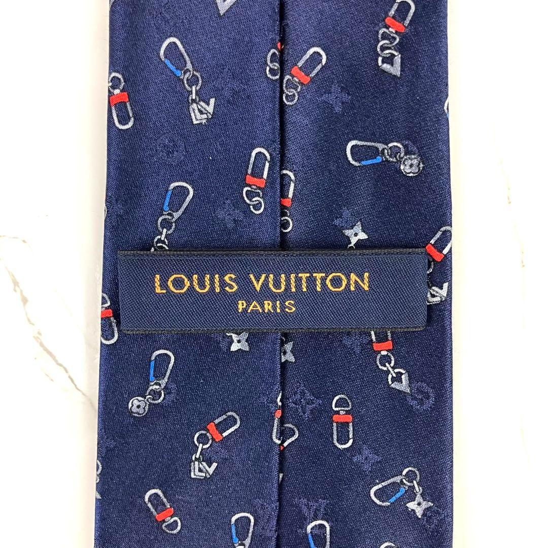 美品 ルイヴィトン LOUIS VUITTON モノグラム ネクタイ  ネイビー 国内直営即発】So Cool！LV モノグラム フラワー ネクタイ 7CM