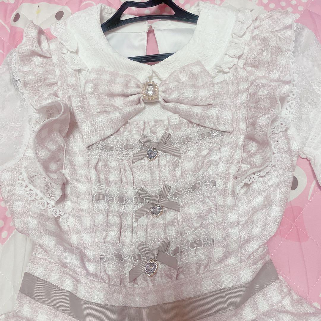 リズリサ♡ギンガムツイードセットアップ♡ピンク♡リボン♡