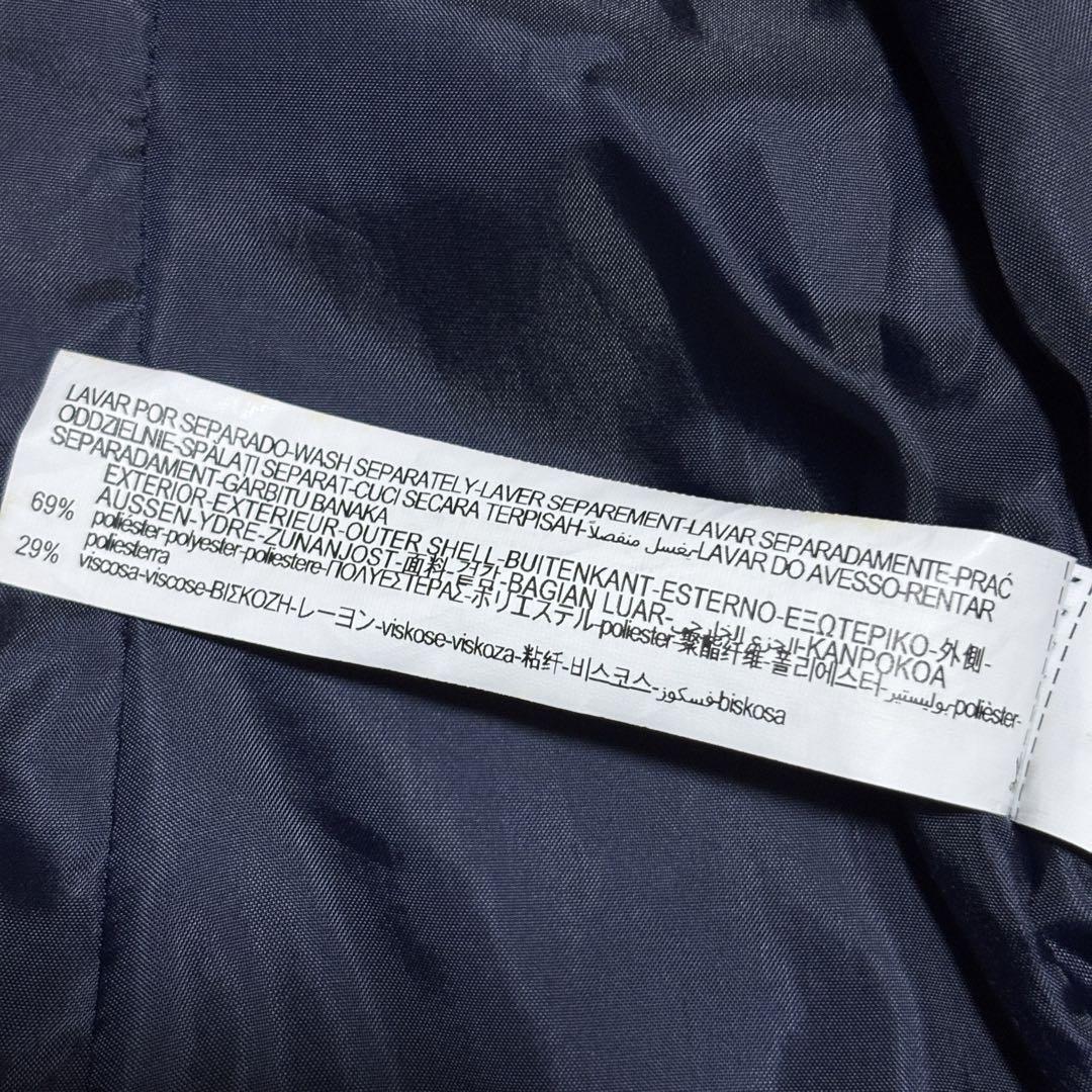 美品 ZARA ザラ ノーカラー スーツ セットアップ ネイビー チェック M