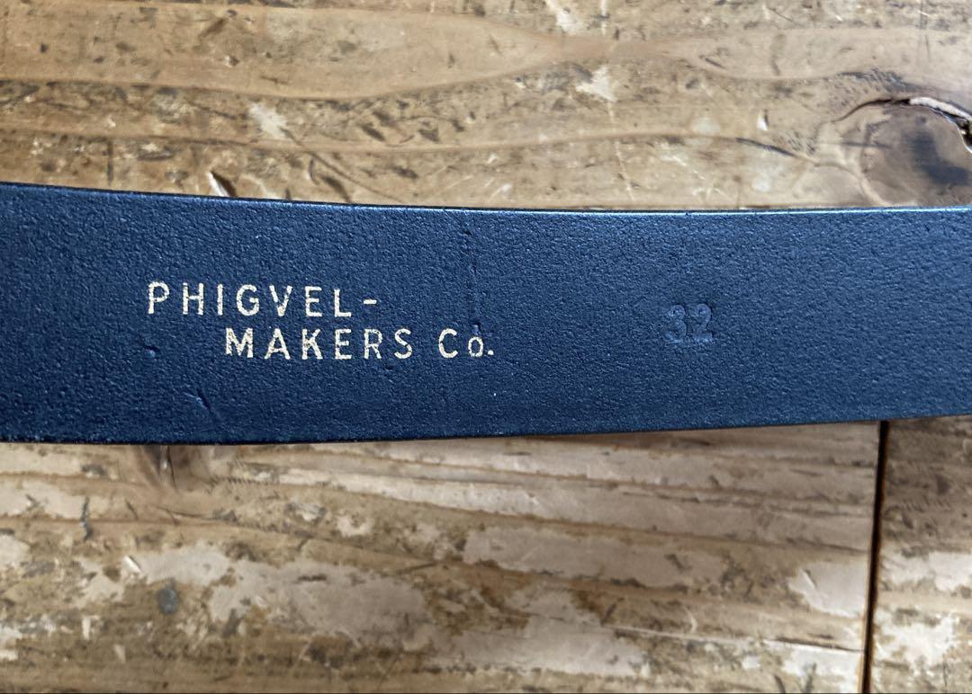 Phigvel フィグベル レザー ヒコック ベルト 黒 シルバー 32