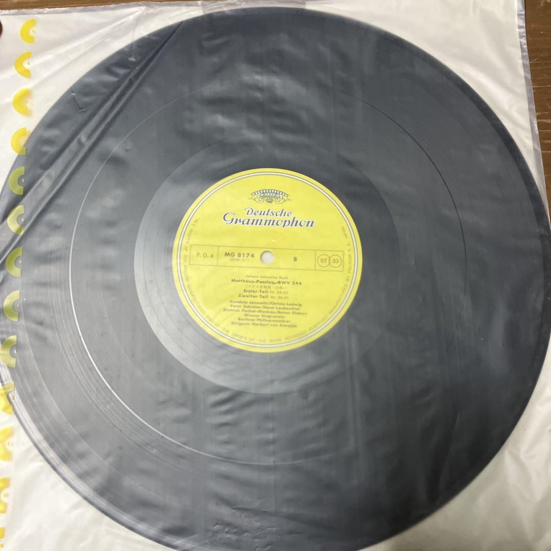 バッハ:カラヤン指揮マタイ受難曲BWV244 LP4枚BOX 1973年ドイツ