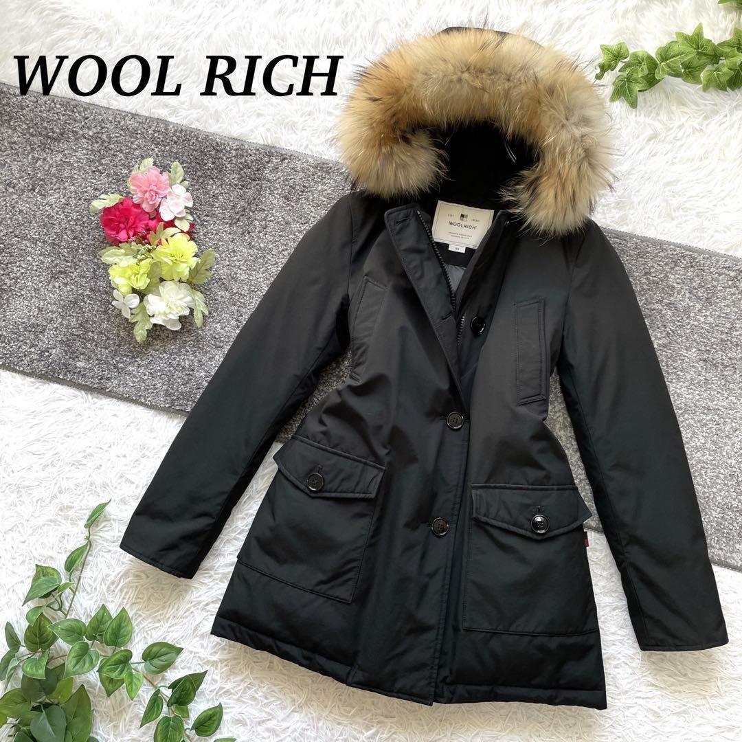 美品WOOLRICH ダウンジャケット XS 黒 ファー付き