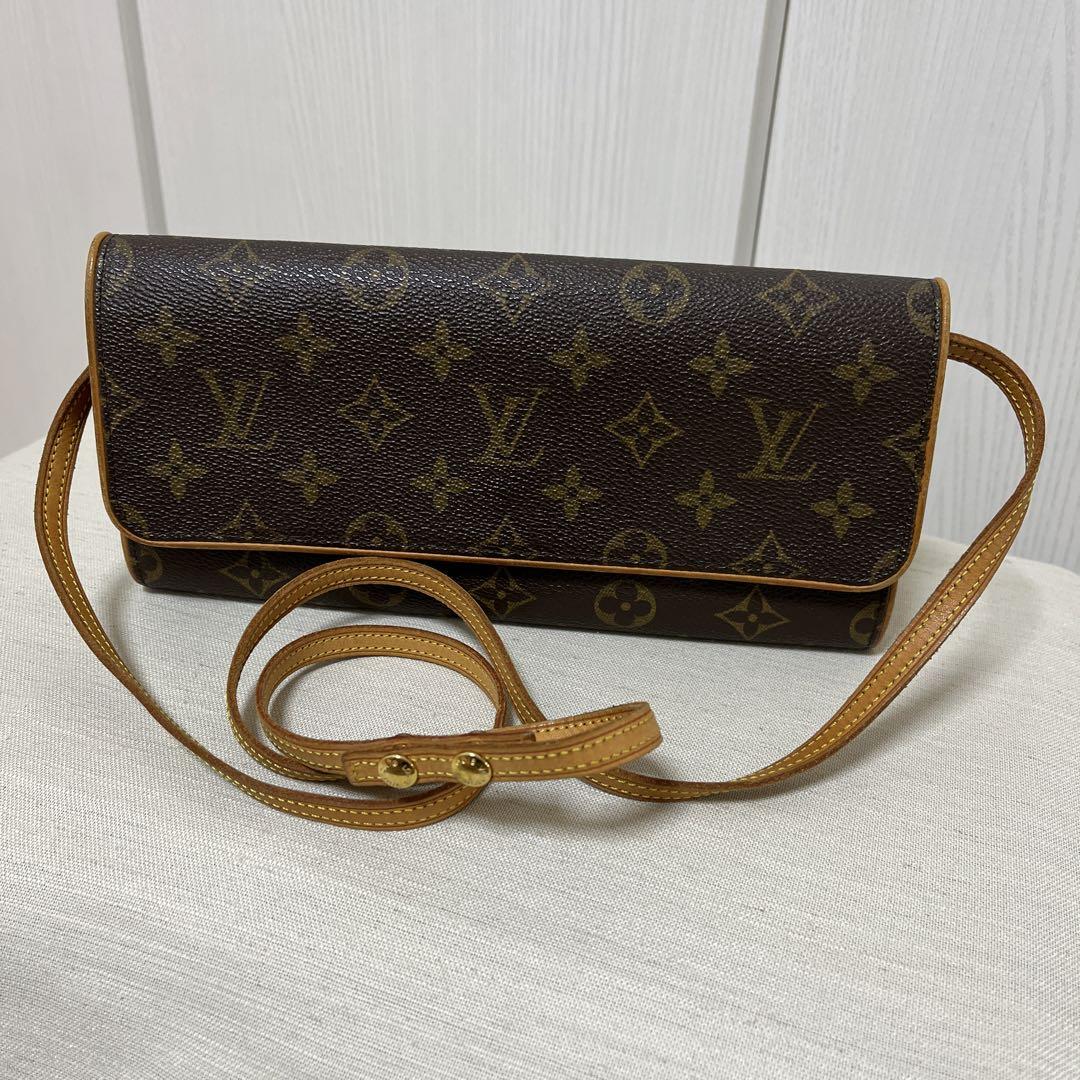 LOUIS VUITTON モノグラムポシェットツイン斜め掛けショルダーバッグ