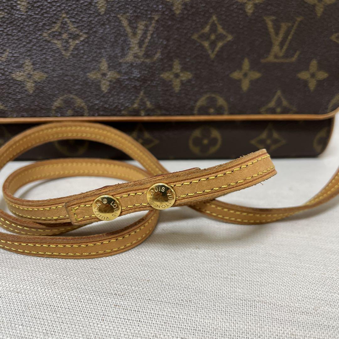 LOUIS VUITTON モノグラムポシェットツイン斜め掛けショルダーバッグ