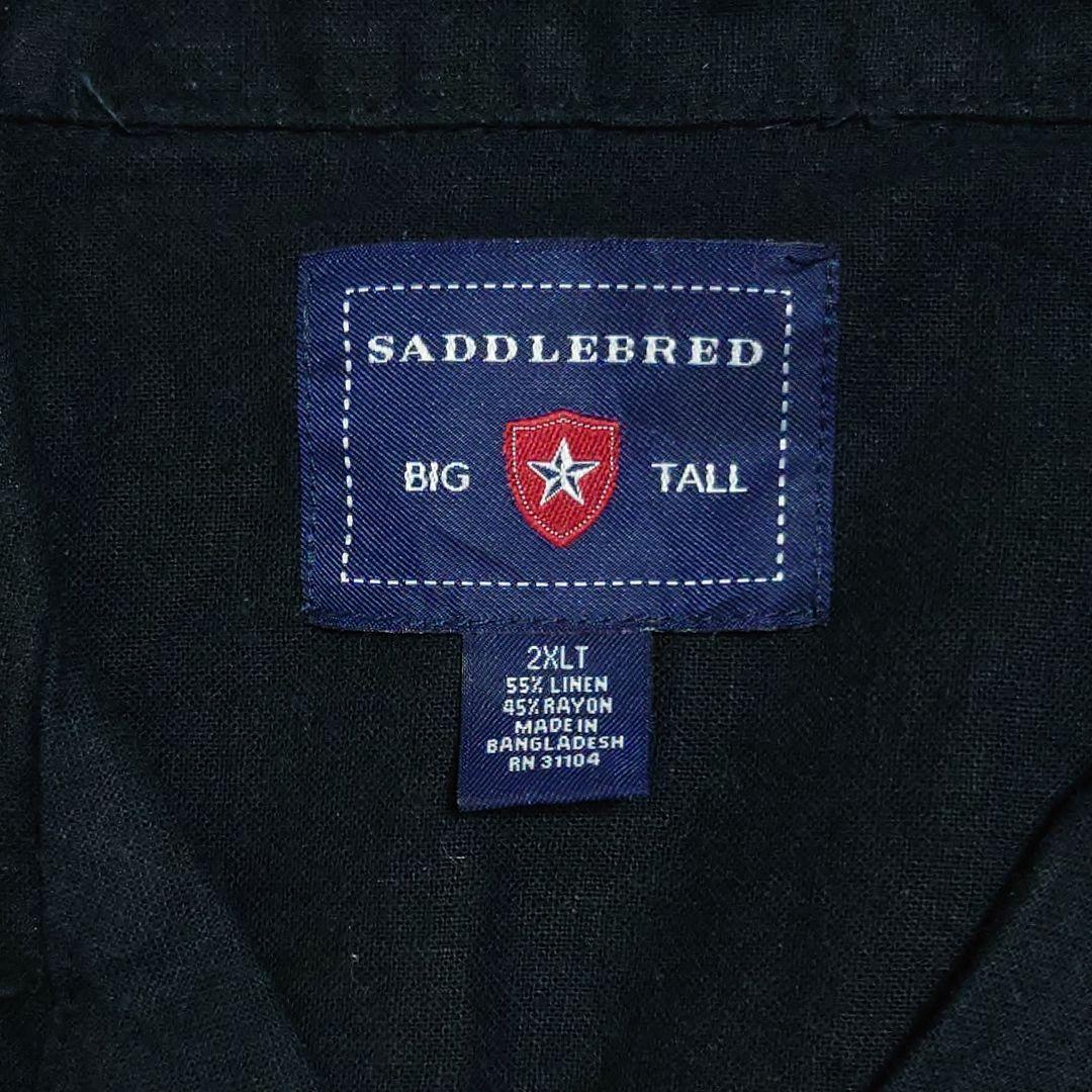 USAビンテージ SADDLEBRED リネンレーヨンシャツ ラインシャツ