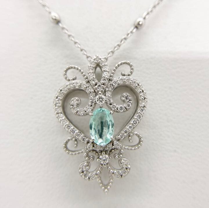 パライバトルマリン K18WG ダイヤネックレス オススメ | www