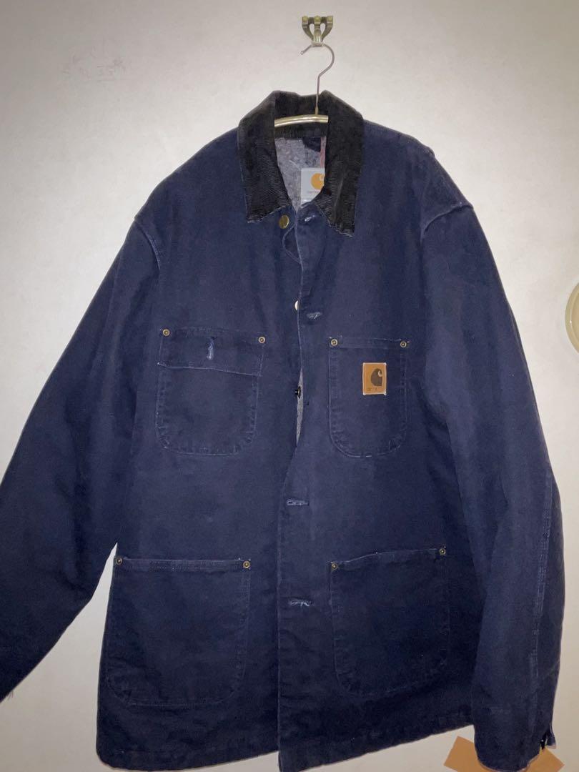 古着 90s USA製 Carhartt 裏地 ストライプ ブランケット デニム