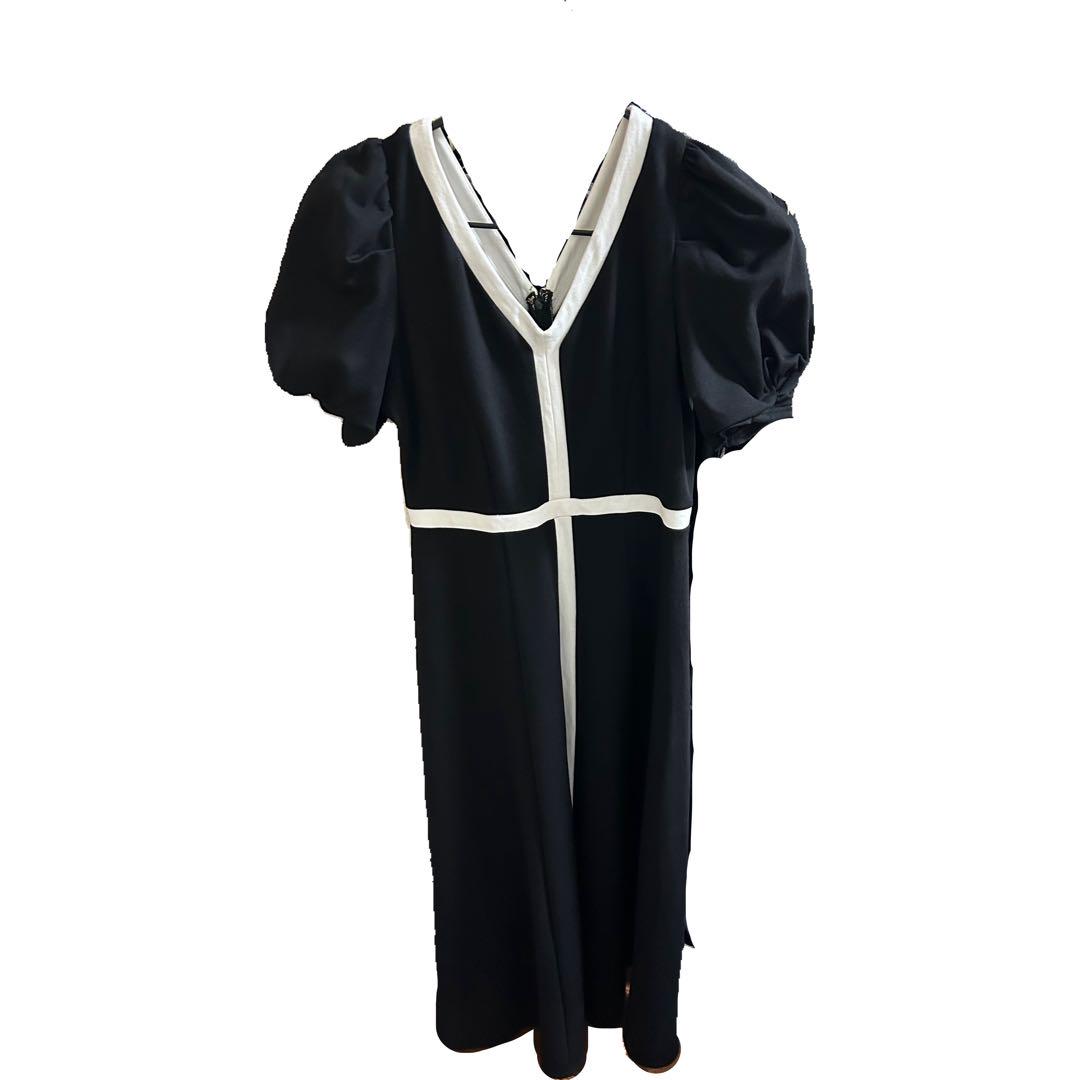 puff sleeve jersey dress herlipto M ワンピース
