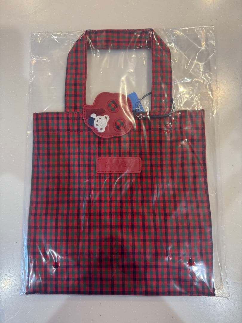 ⭐︎新品　ファミリア　トートバッグ　小　赤チェック