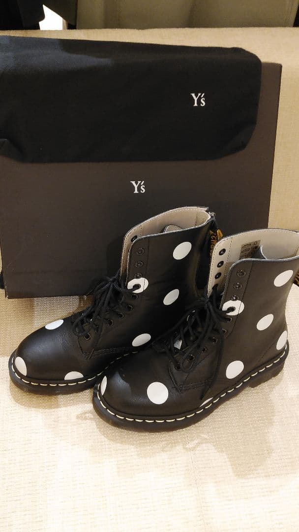 ワイズ×ドクターマーチンコラボブーツ水玉ドットワークブーツ新品