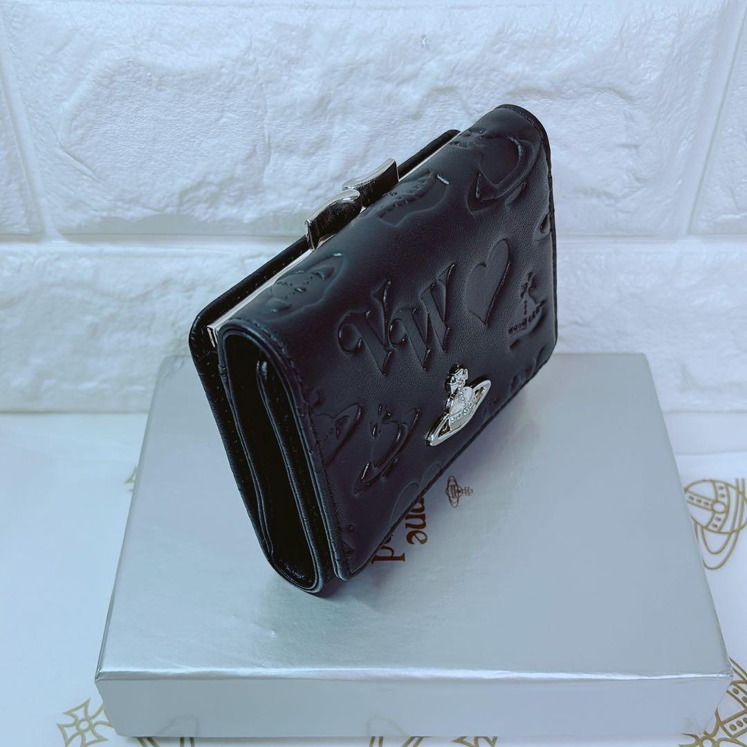 ショッパー付Vivienne Westwood 3つ折り財布 ブラック マット