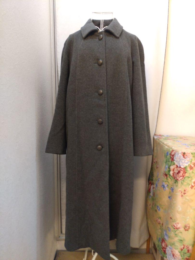 高額売筋】 レトロ古着 LOBJIE グレー カシミヤ マキシ ロングコート