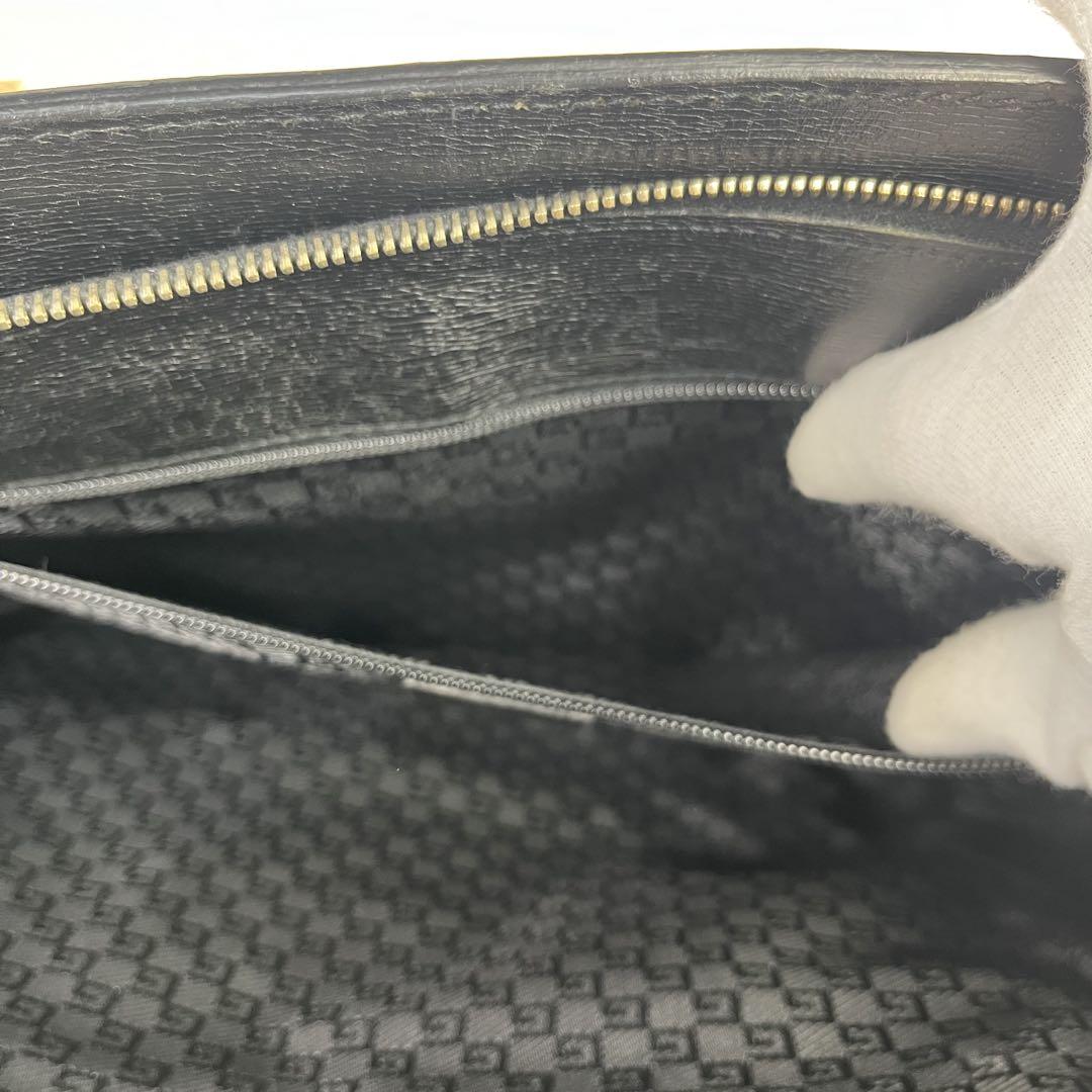 希少 GUCCI A4可能 ハンドバッグ ビジネスバッグ　レザー 黒　大容量