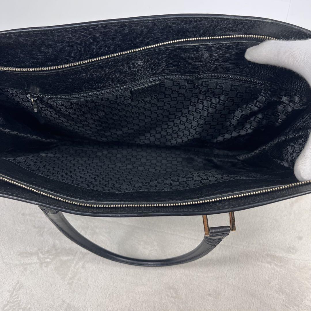 希少 GUCCI A4可能 ハンドバッグ ビジネスバッグ　レザー 黒　大容量