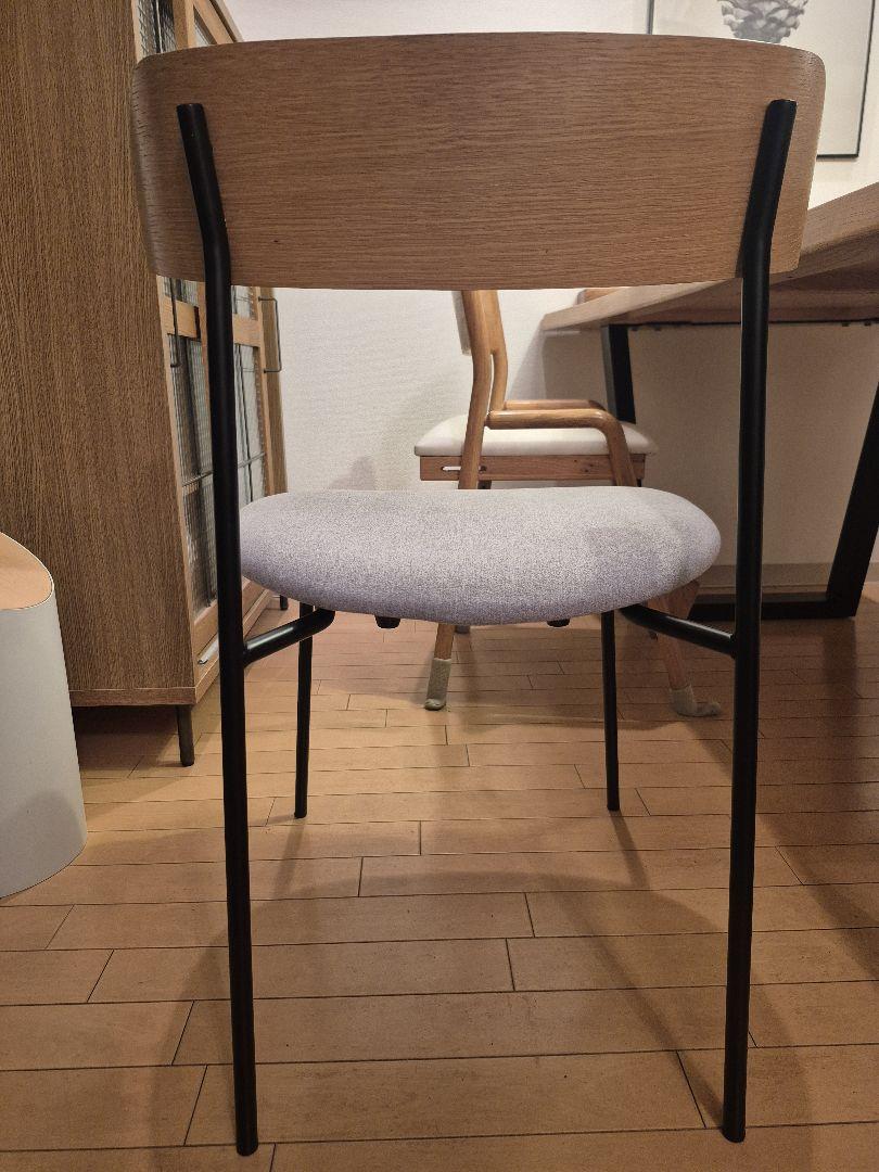 関家具　ダイニングチェア座面ライトグレー　オーク