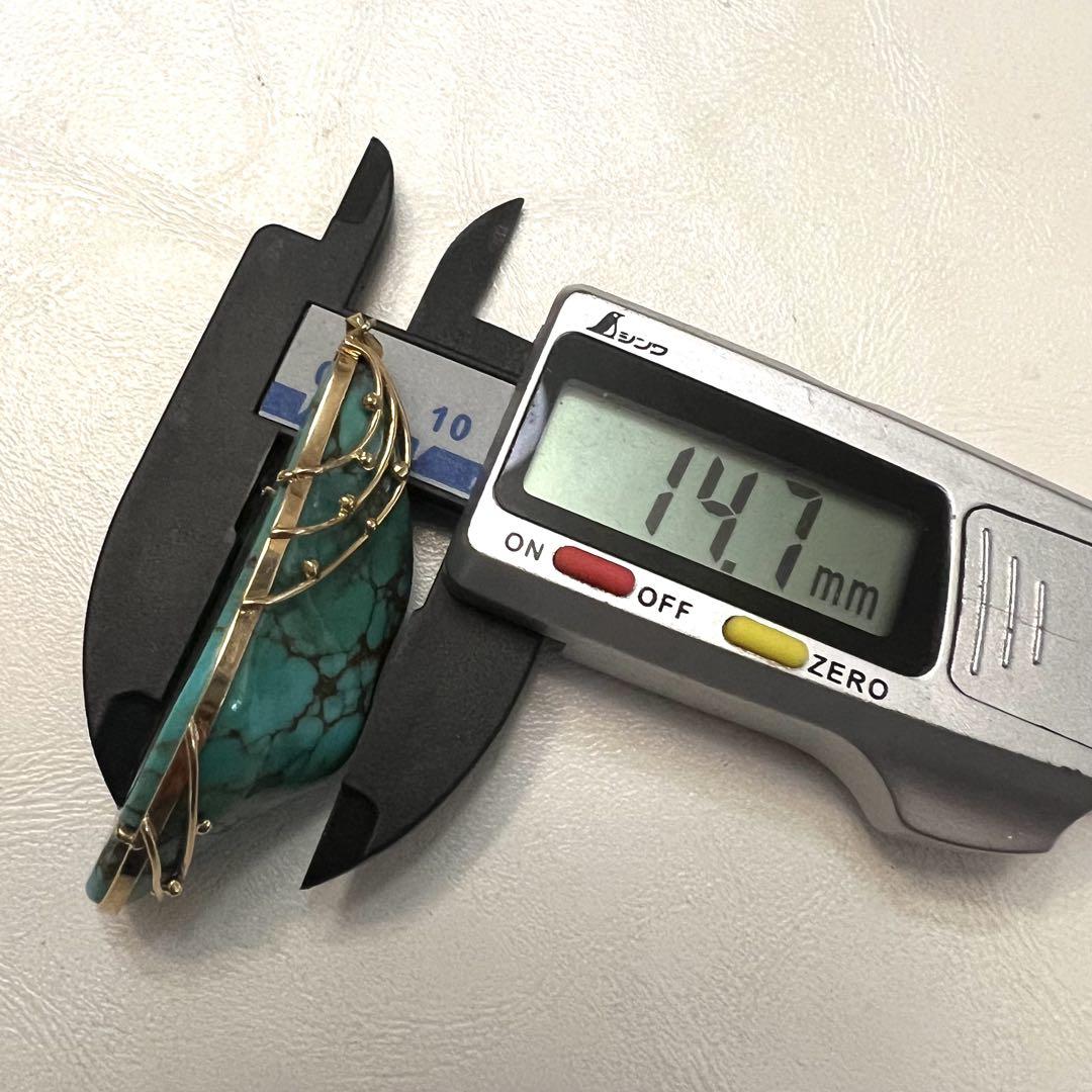美品 K18 トルコ石18金 ペンダントヘッド 2.9g SN1838