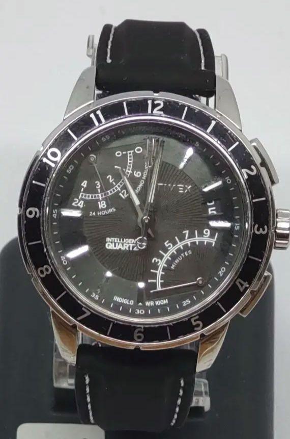 Timex クォーツ 時計 ブラック シルバー
