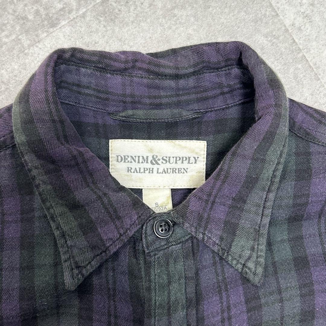y2k DENIM&SUPPLY チェック シャツ 緑 紫 アーカイブ 激レア