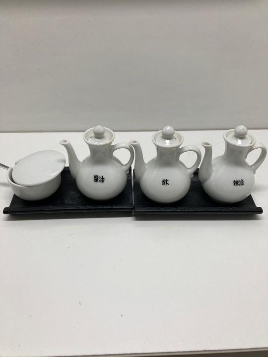 中華調味料入4点セット(受皿2枚付)
