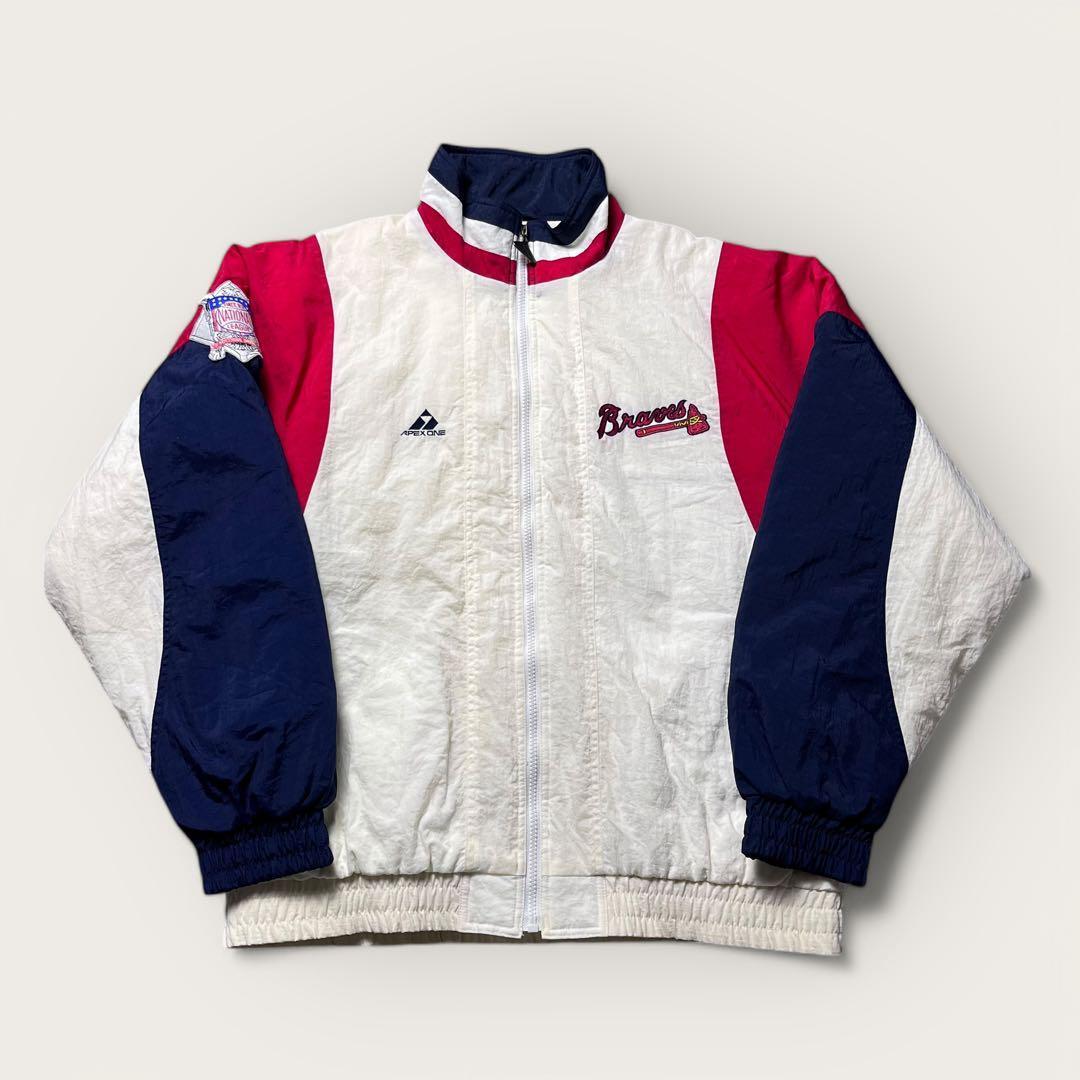 90s MLB ブレーブス ナイロンジャケット 刺繍ロゴ ヴィンテージ
