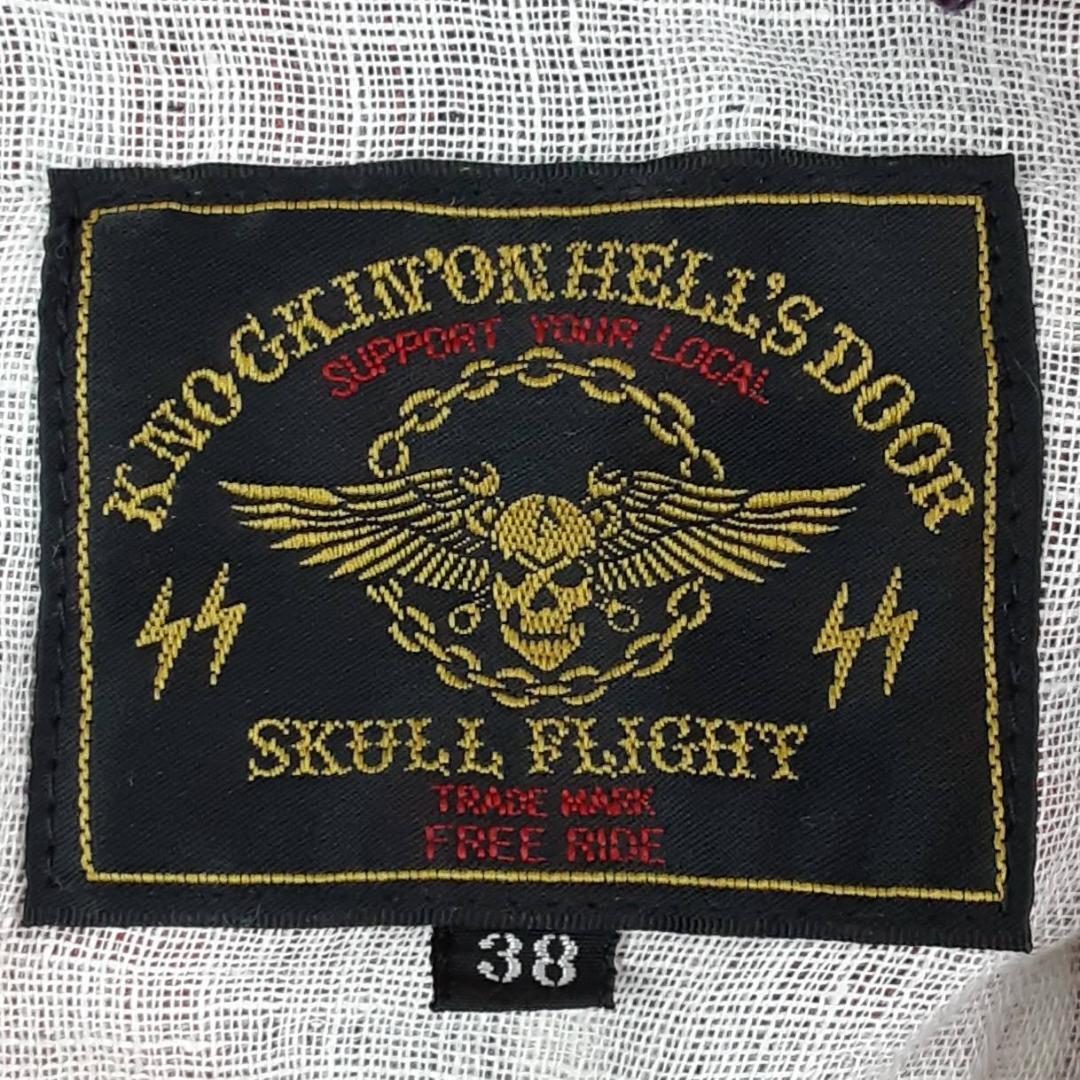 美品◎SKULL FLIGHT スカルフライト ウェスタンシャツ 長袖 チェック