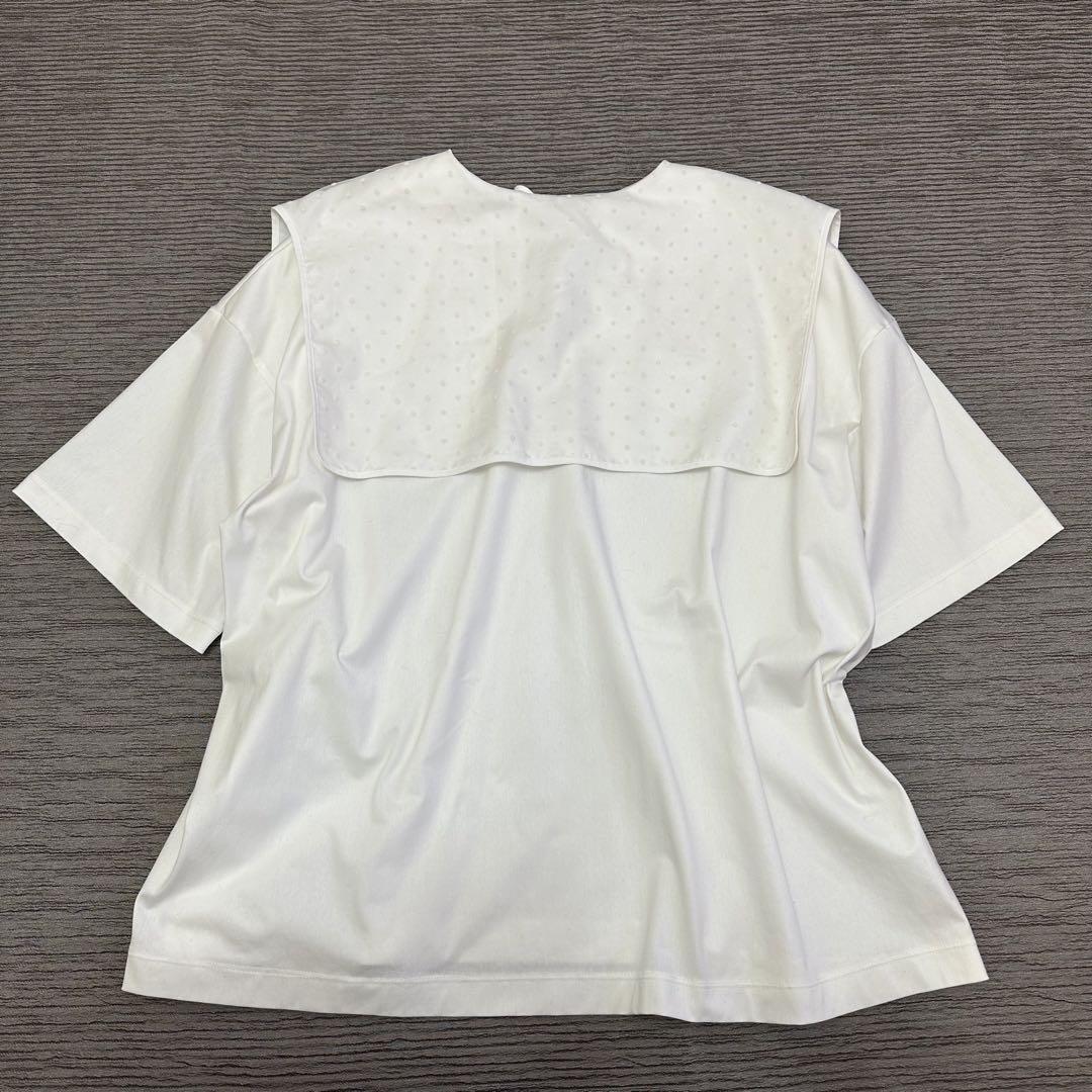 yori フロッキードットカラーTee セーラーカラー Tシャツ 半袖
