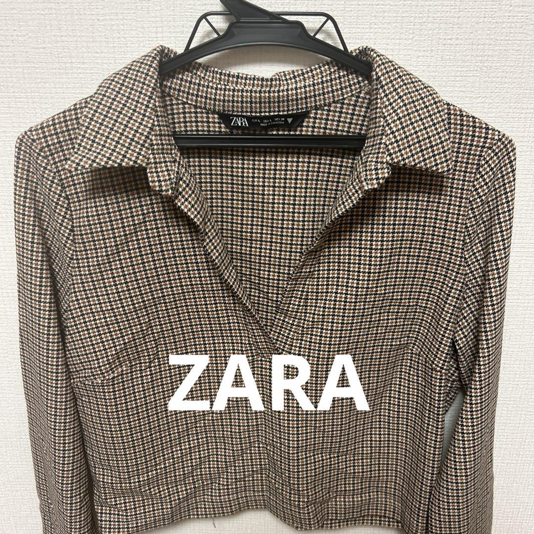 ZARA - ZARA ギンガムチェックトップスの通販 by Rikako♡｜ザラ