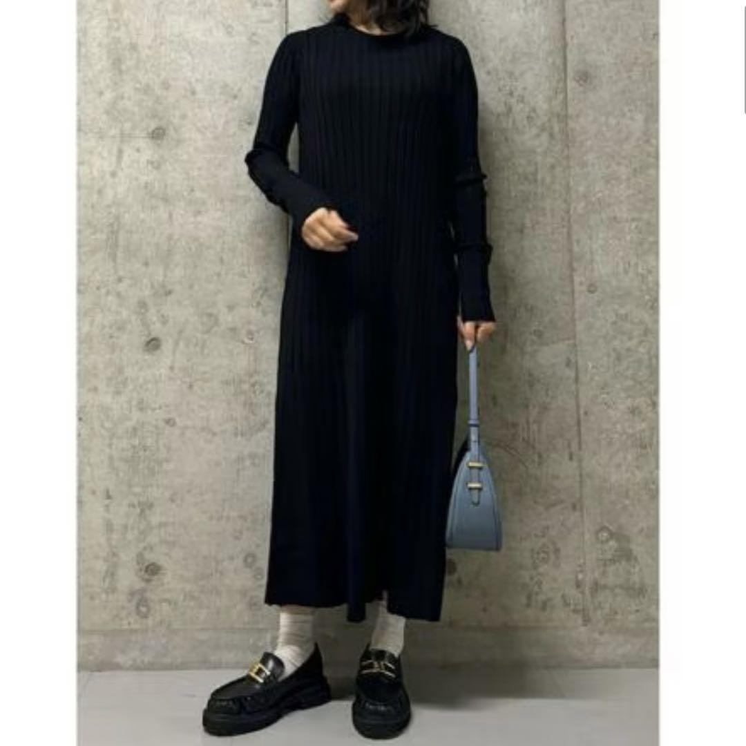 【新品】ミラオーウェン ロングスリーブワイドリブワンピース Mila Owen