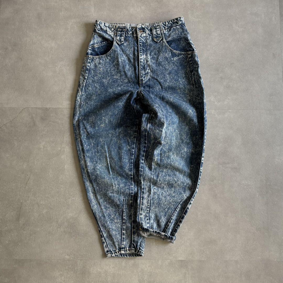 古着 ワイド パンツ デニム ケミカル テーパード cityboy