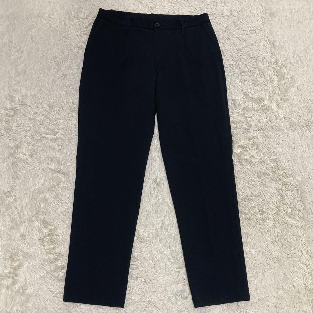 ABAHOUSE【美品】洗える ストレッチ 防シワ 黒 ブラック 無地 トラベル
