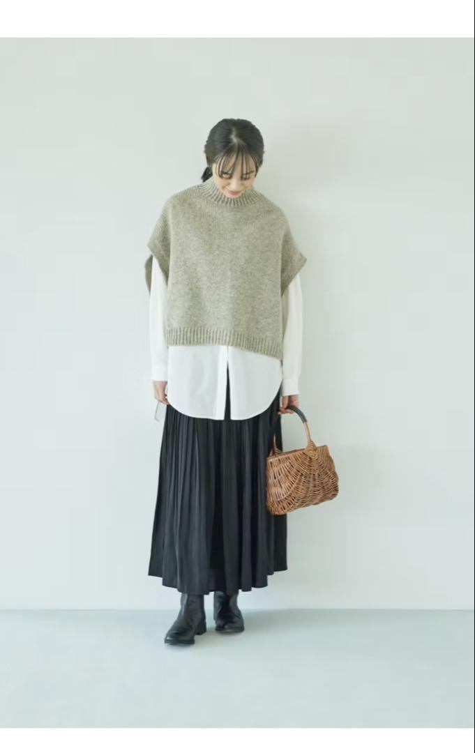 sosotto／ソソット　プリーツロングスカート　ネイビー 暮らしの北欧道具店