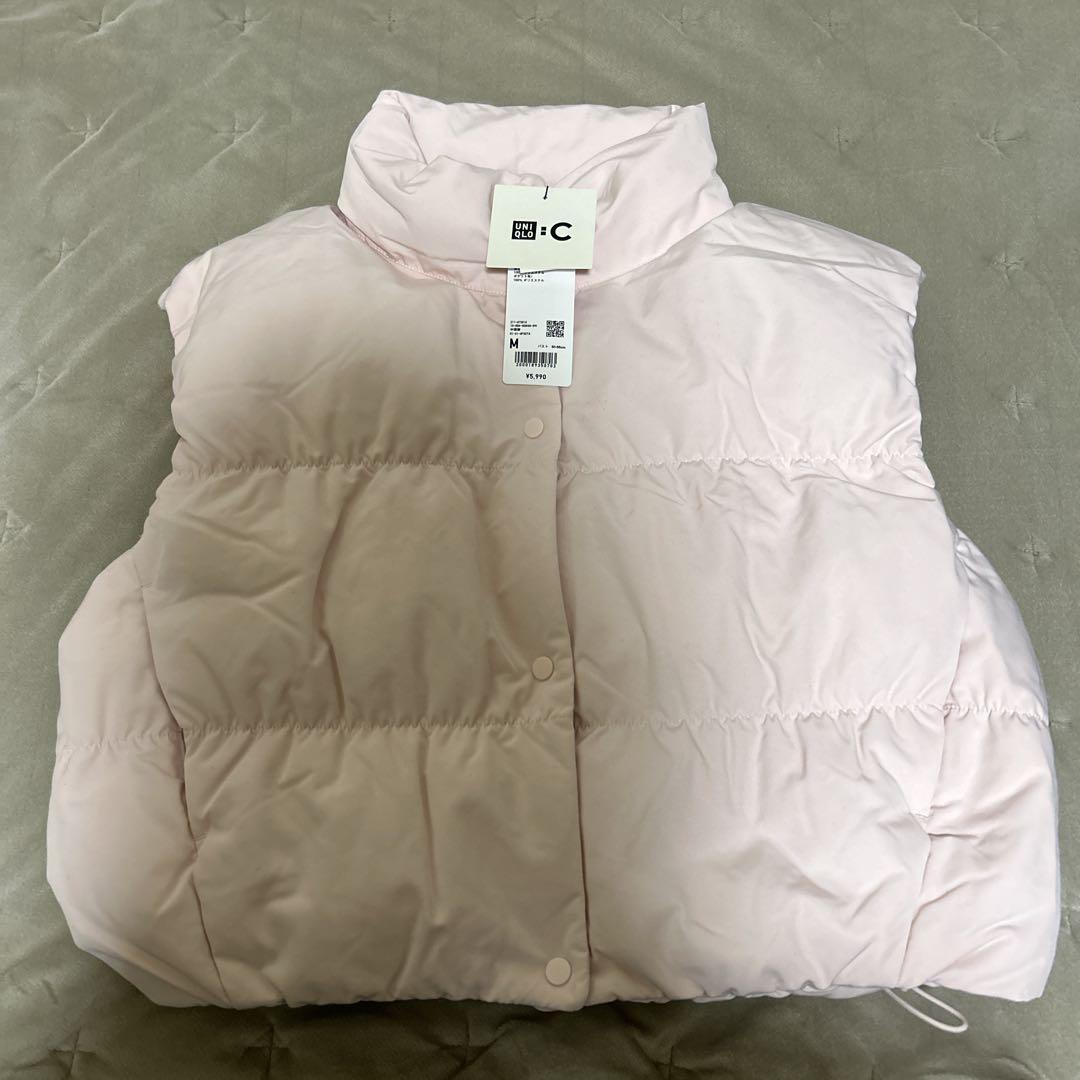 【新品•タグ付き】ユニクロC ダウン クロップド ベスト Mサイズ　ピンク